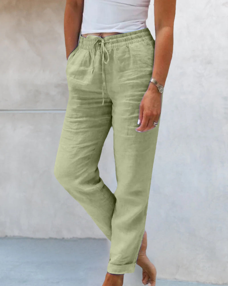 Jill™ | Casual Straight Linen Pants