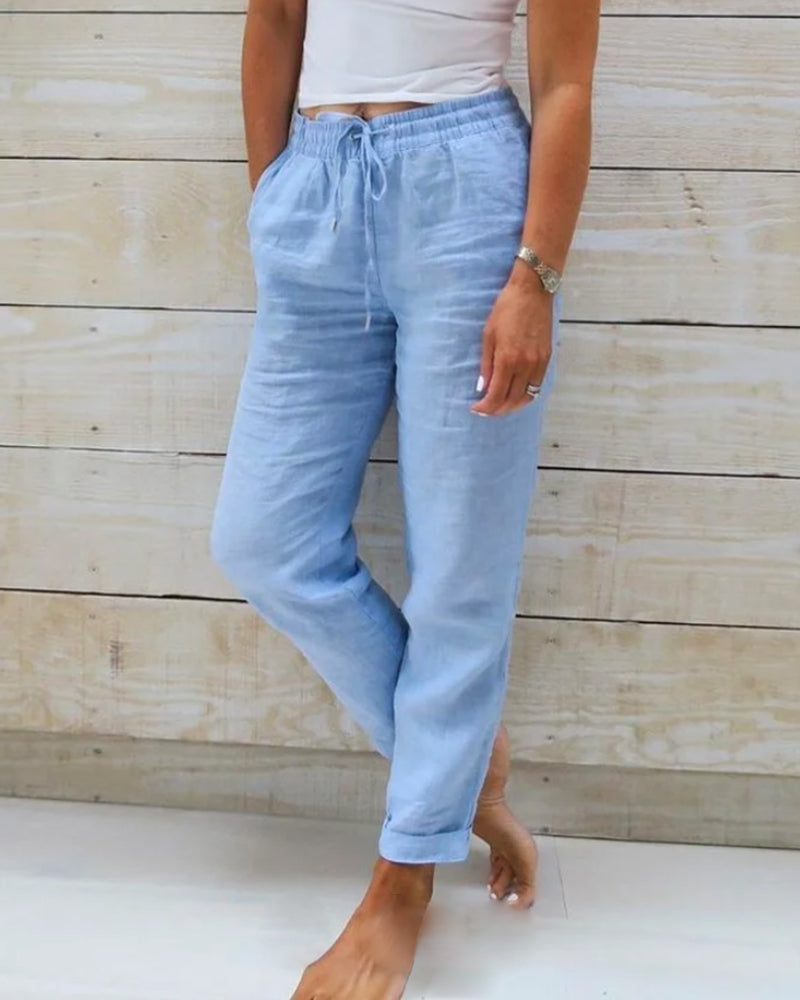 Jill™ | Casual Straight Linen Pants