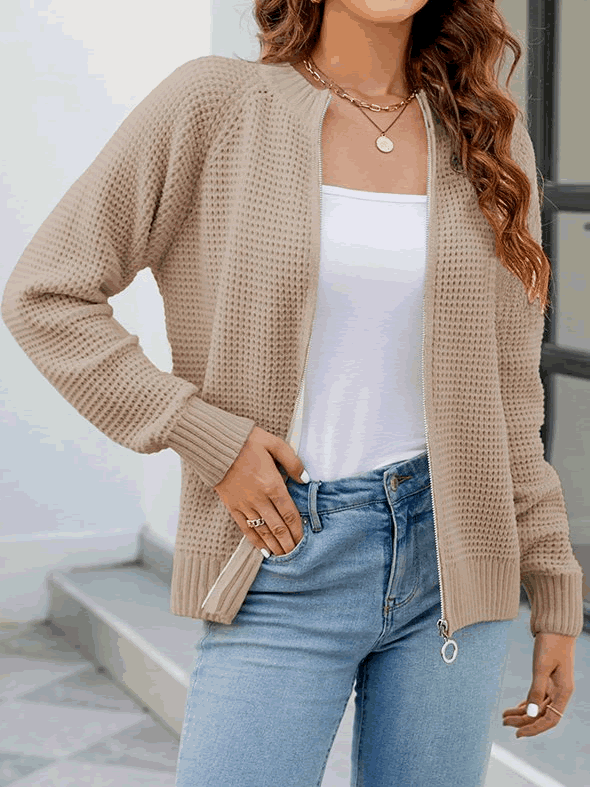 Gina | Waffle Cardigan