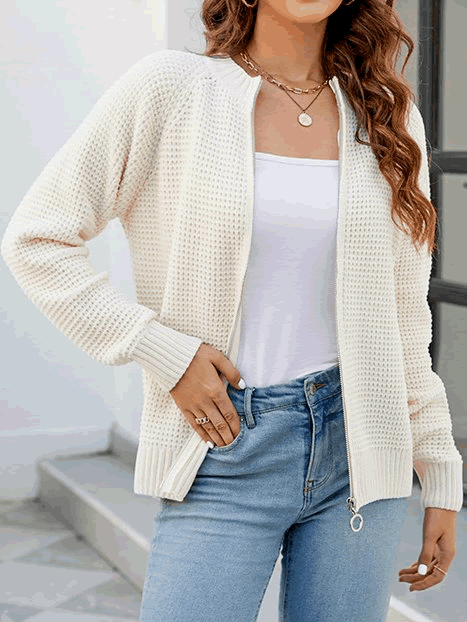 Gina | Waffle Cardigan