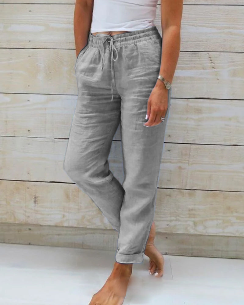 Jill™ | Casual Straight Linen Pants