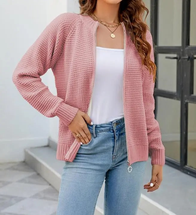 Gina | Waffle Cardigan